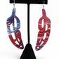 ER - Trickster; Feather Earrings (Hand Painted Art 1)