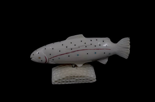 Ivory Carving- D. Pungowiyi; Trout, Small, 4.25"