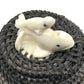 Baleen Basket- J. Hawley, 3 Tiered Weave w Ivory Beluga & Baby Top