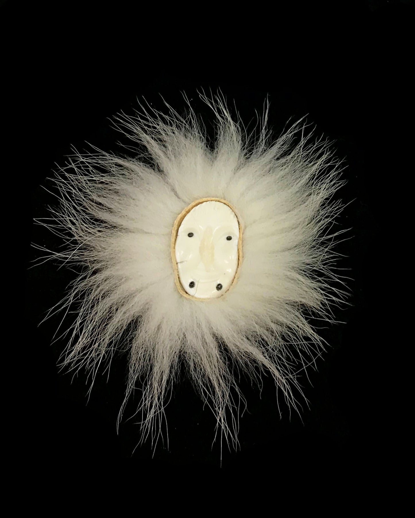 Maskette- Weyiouanna;  Ivory, Baleen, & Polar Bear Fur, Various Sizes and Designs