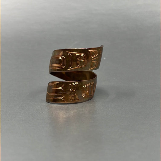 Scarf Wrap Ring- S. Sheakley: Copper, Raven Formline