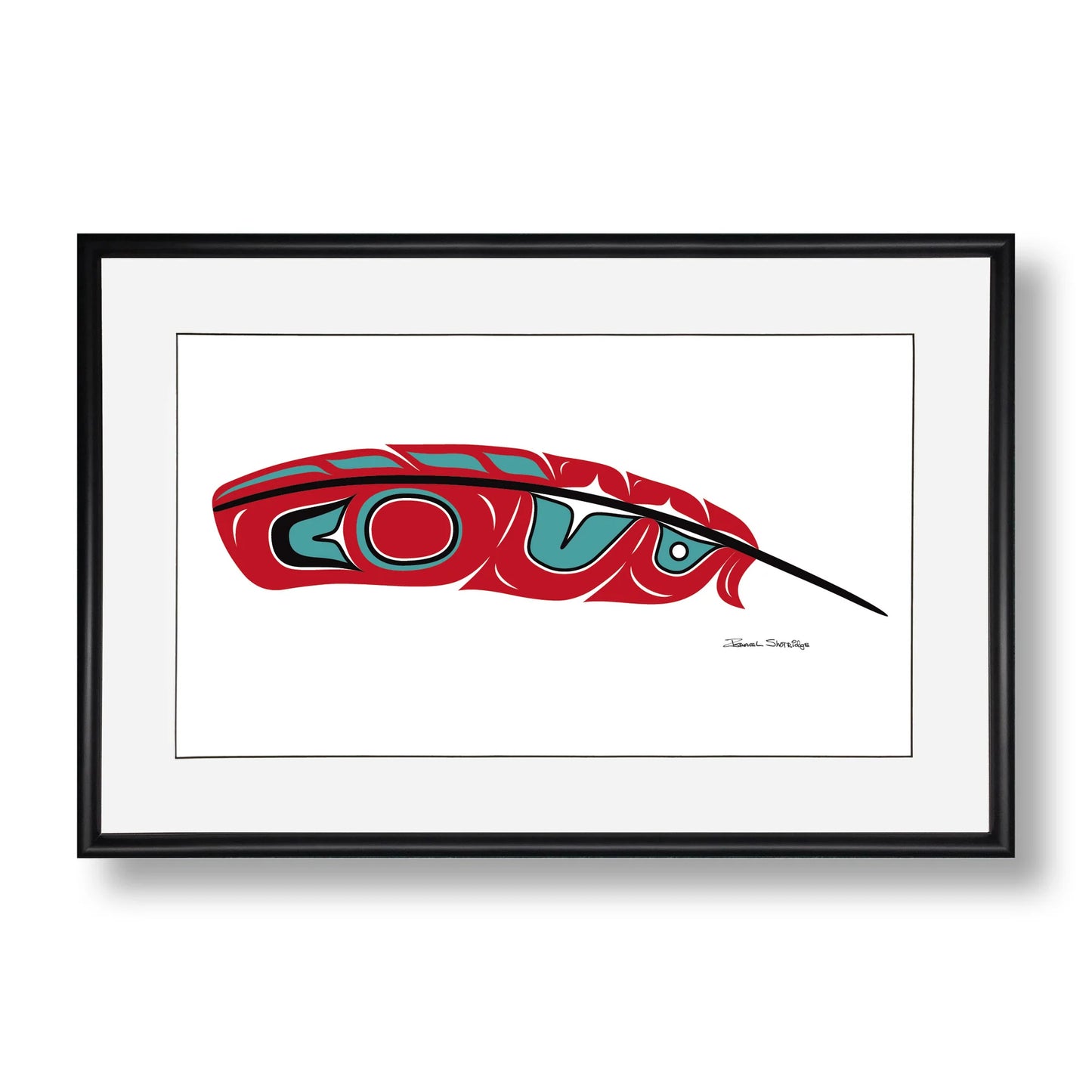 Giclee Art Print- Shotridge, The Red Feather 10”x18”, Limited Edition, Handsigned, Various Sizes