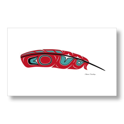 Giclee Art Print- Shotridge, The Red Feather 10”x18”, Limited Edition, Handsigned, Various Sizes