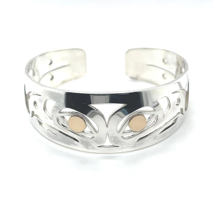 Bracelet - Pauls; Silver, Gold, Split Eagle, 3/4"