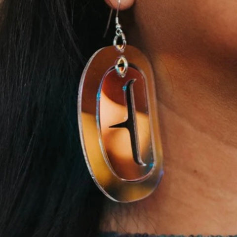 Copper Canoe Woman Earrings Large Ovoid Trigon