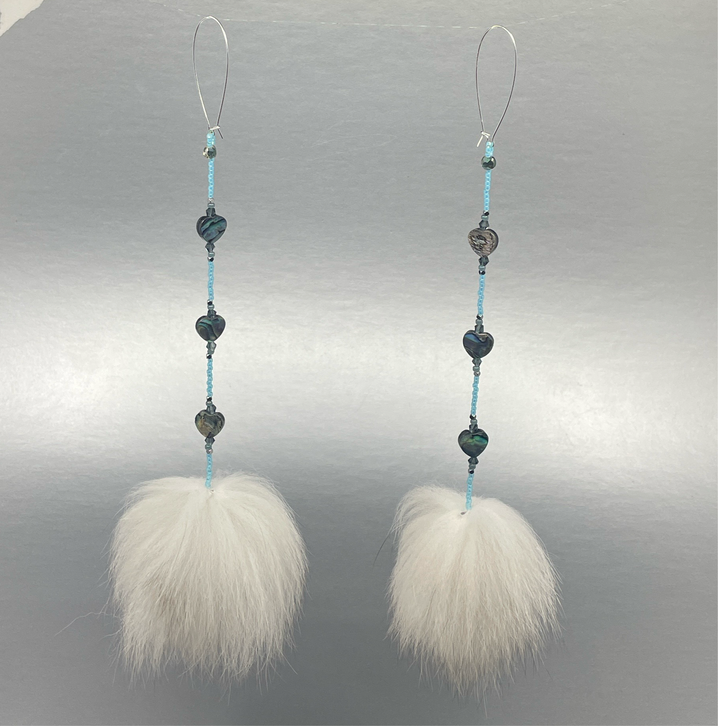 ER - Waska; Fox Drops, abalone, beads