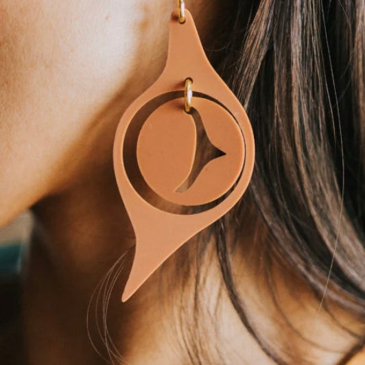 Copper Canoe Woman Earrings Octopus Eye