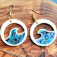 Copper Canoe Woman Earrings Abalone Waves