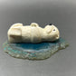 Ivory Carving- D. Pungowiyi; Sea Otter Eating, Agate, Crab, Sea Urchin