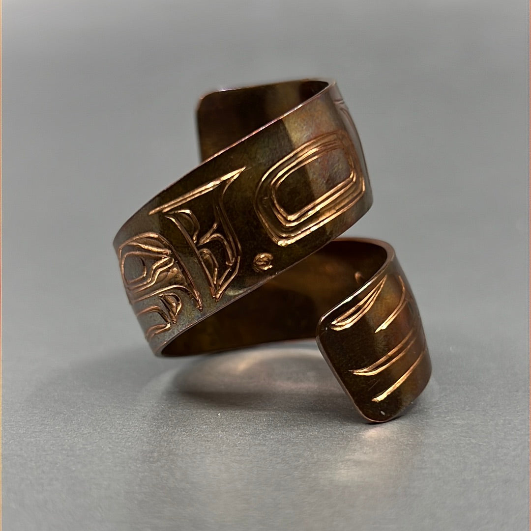 Scarf Wrap Ring- S. Sheakley: Copper, Raven Formline