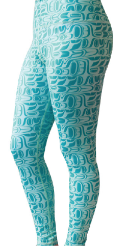 Leggings - Formline, Aqua