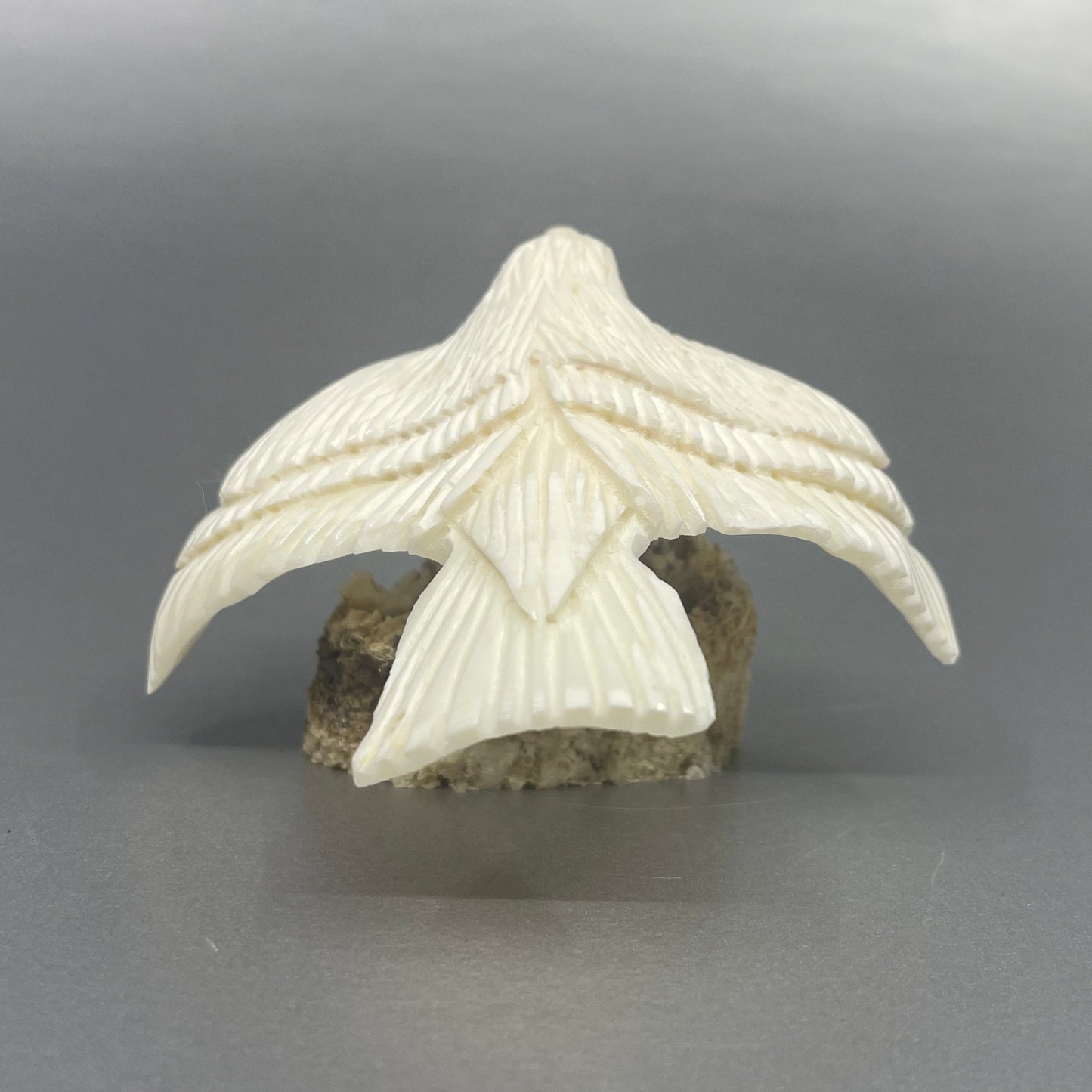 Ivory - Pungowiyi ; Small Ivory Eagle in Flight on base