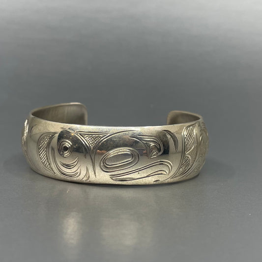 Cuffs - N. Galanin; Silver, 3/4", Killerwhale, Eagle