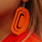 Copper Canoe Woman Earrings Large Ovoid Crescent