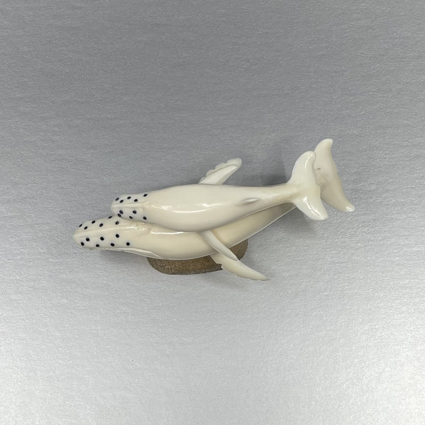 Ivory - Uknown; Mom and Calf Humpback Whale on Bone Base