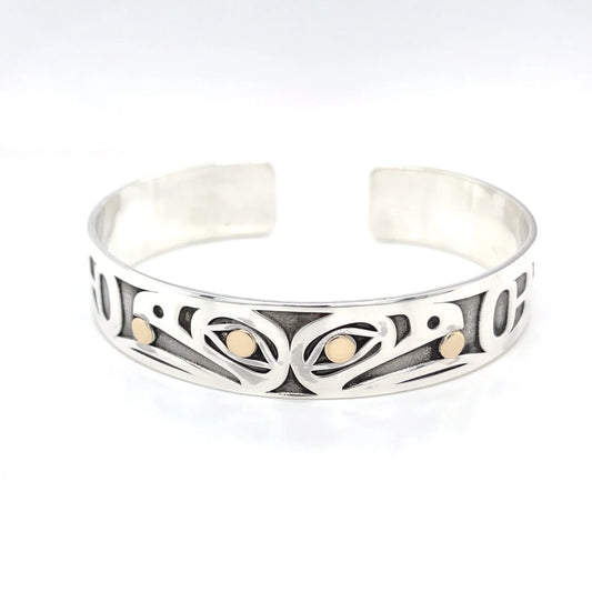 Bracelet - Pauls; Silver, Gold, Split Raven, 1/2"