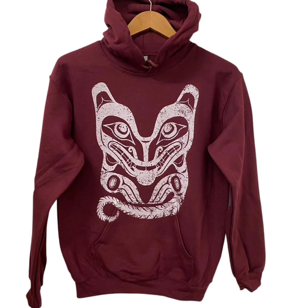 Totem Design House "Wolf" Unisex Hoodie (Burgundy)