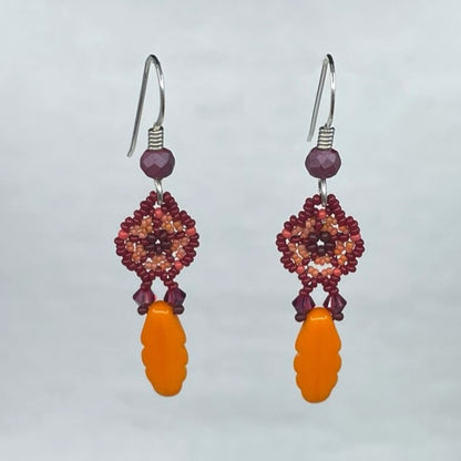 Pook Mini Beaded Flower with Dagger Drop Earrings