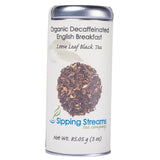 Tea - Sipping Streams, Organic Decaf English Breakfast, 3 oz Tin