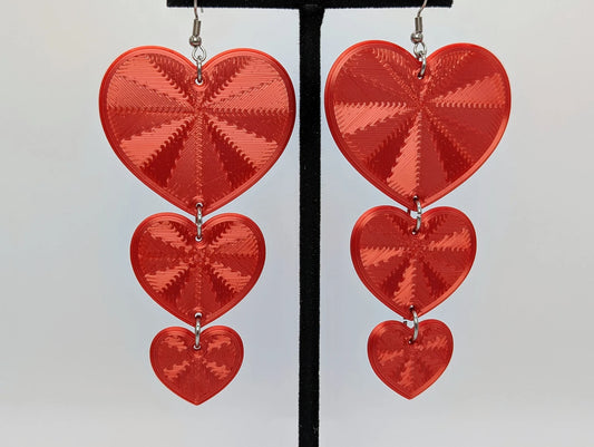 ER - Dangeli; 3D Printed, Heart Drop