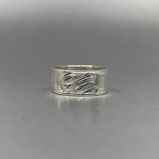 Ring - G. Chilton; Spread Wing Eagle, Silver, size 11