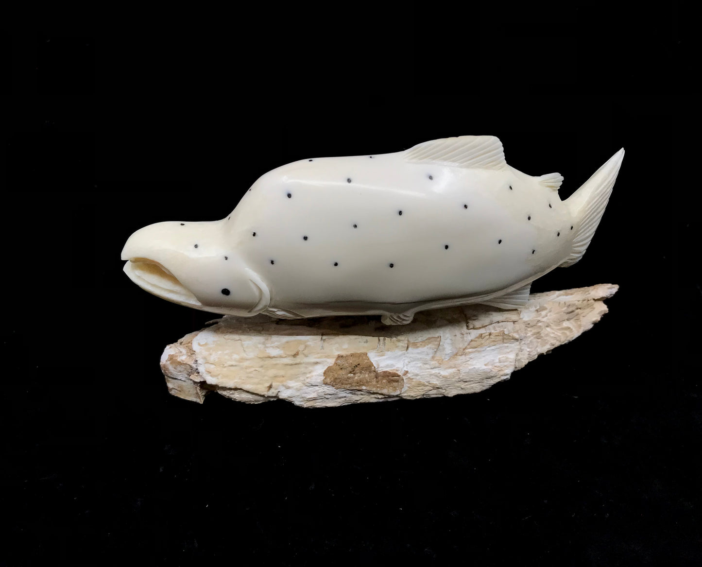 Ivory Carving- D. Pungowiyi; Humpy, Baleen, Wood