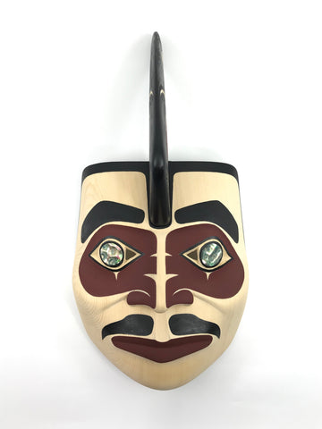 Mask- Horne;  Killerwhale, w Abalone Inlay