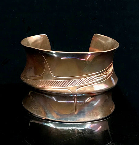 Bracelet- S. Sheakley; Water/Waves, Heat-Treated Copper, 2"