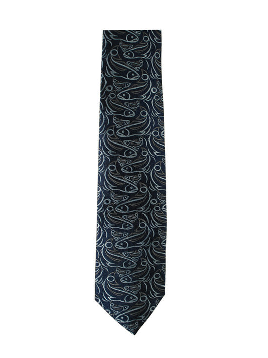 Tie - Silk, Salmon (Navy)