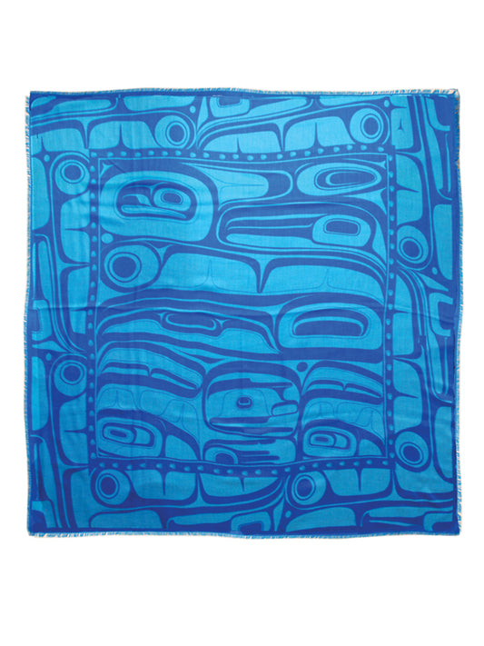 Shawl - Poly Tribal, Raven (Turquoise)