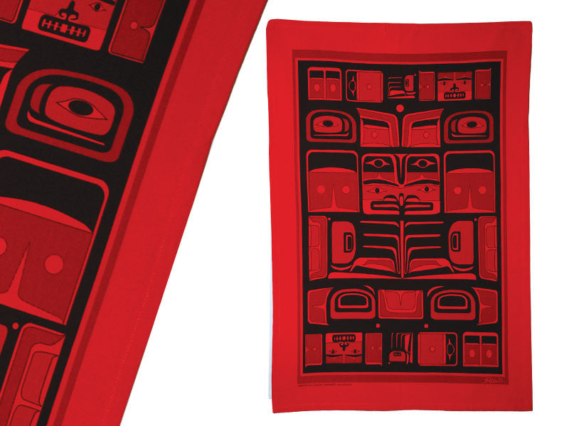 Chilkat Tea Towel (Red & Black)