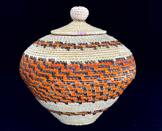 Basket- Seton, Authentic Traditional Grass, Various Color & Patterns
