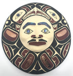Mask- D. Horne: Moon, Carved, Painted, Abalone & Copper