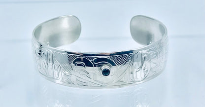 Bracelet - T. Owens, Silver, Blue Topaz, 1/2"