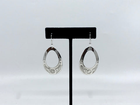 Earring- P. Esquiro; Oval, Cut-Out, Silver