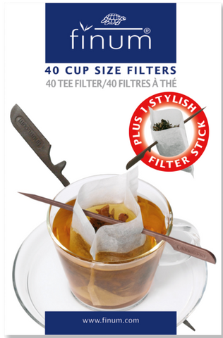 Filters - 40 Ct. Finum Cup Size White Tea Filter + Stick