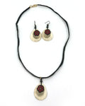 Necklace Set- Arctic Owl, Caribou Antler & Bead, Forget-me-Not, Red & Black Lava stone