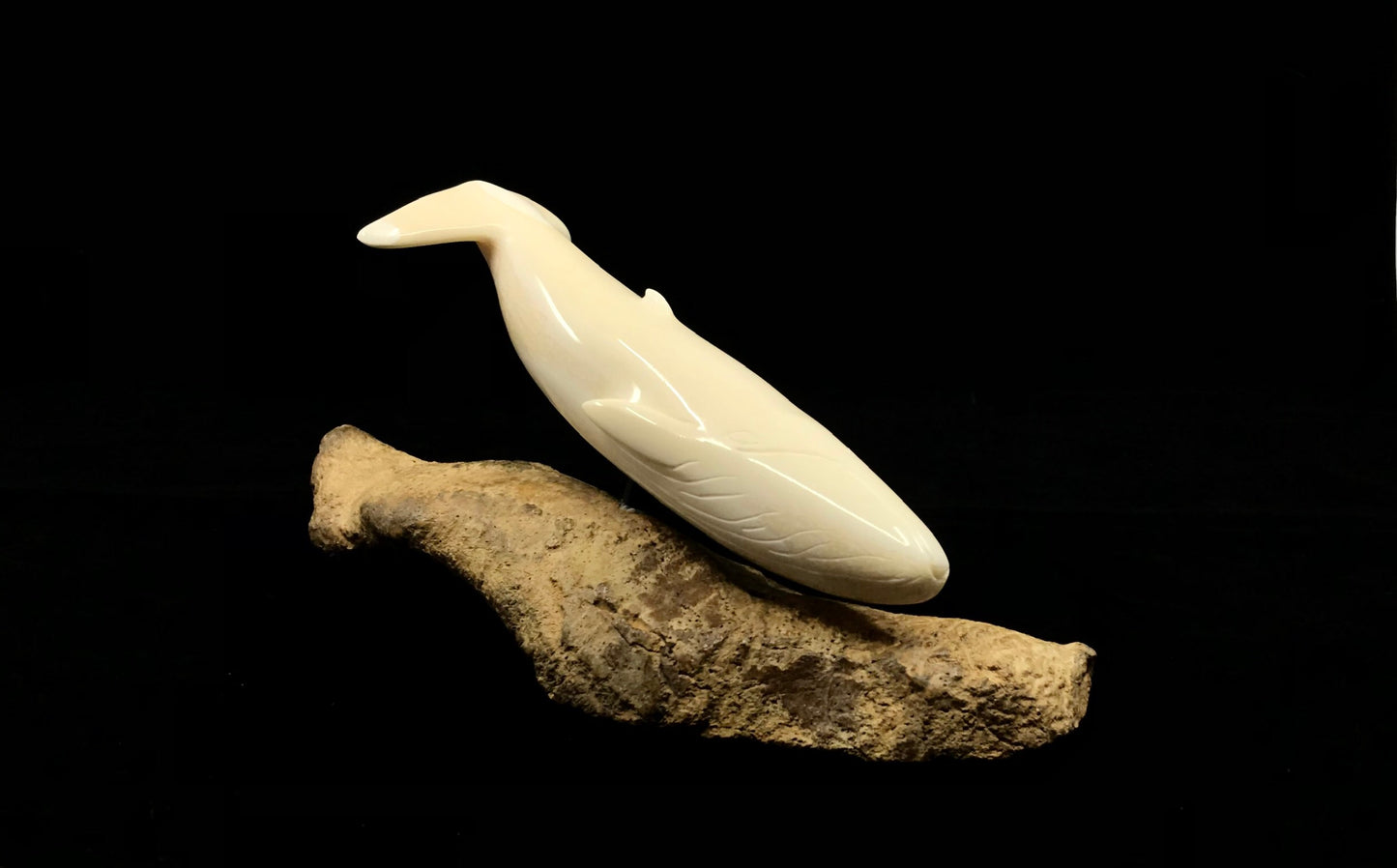 Ivory Carving- D. Kulowiyi; Humpback Whale, Bone