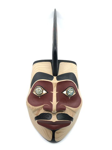 Mask- D. Horne; Killerwhale, Copper & Abalone Inlay, LG