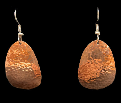 Earrings- B. Schleifman, Copper, Ovoid Squared, 1"