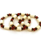 Bracelet- Batt; Ivory & Beads, Red & Black
