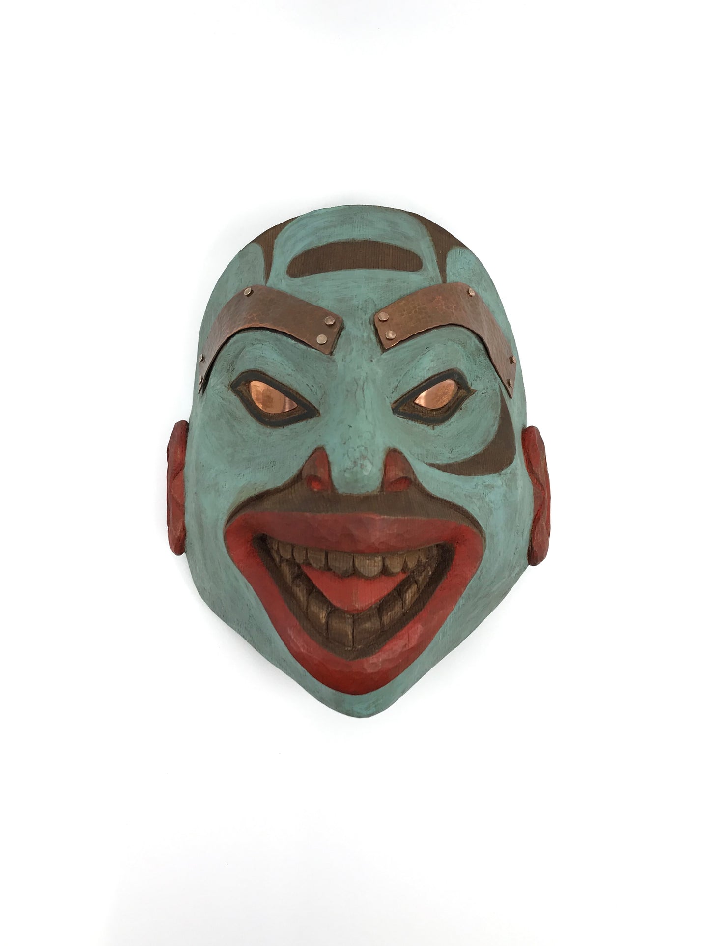 Mask-Walker;  Traditional Tlingit Style w Copper Inlays, SM