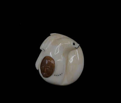 Ivory Carving- R. Apangalook; Orb, Seals, Fossilized, Various Sz