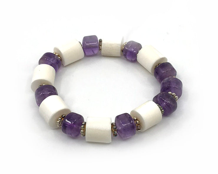 Bracelet- Batt; Ivory & Beads, Various Colors