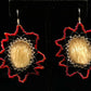 ER - Mike; Oval, Fur, Red/Blk/Silver, Beaded