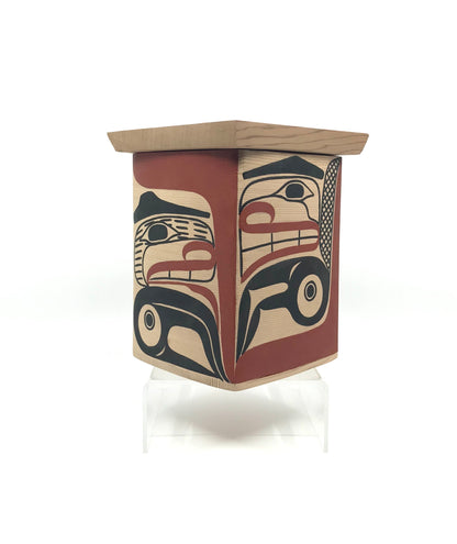 Bentwood Box- D. A. Boxley, Cedar, Painted, Various Designs, 6"