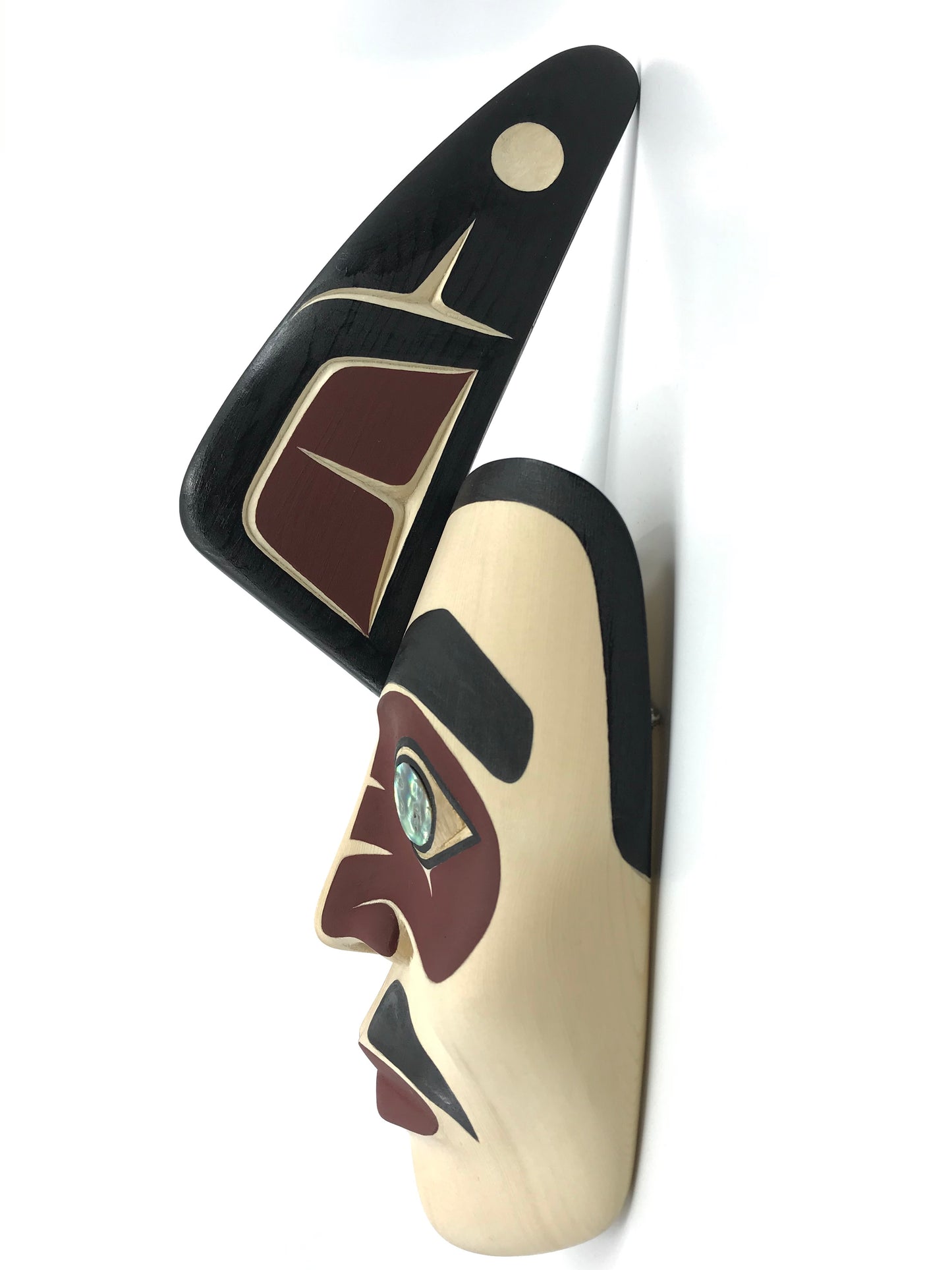 Mask- Horne;  Killerwhale, w Abalone Inlay