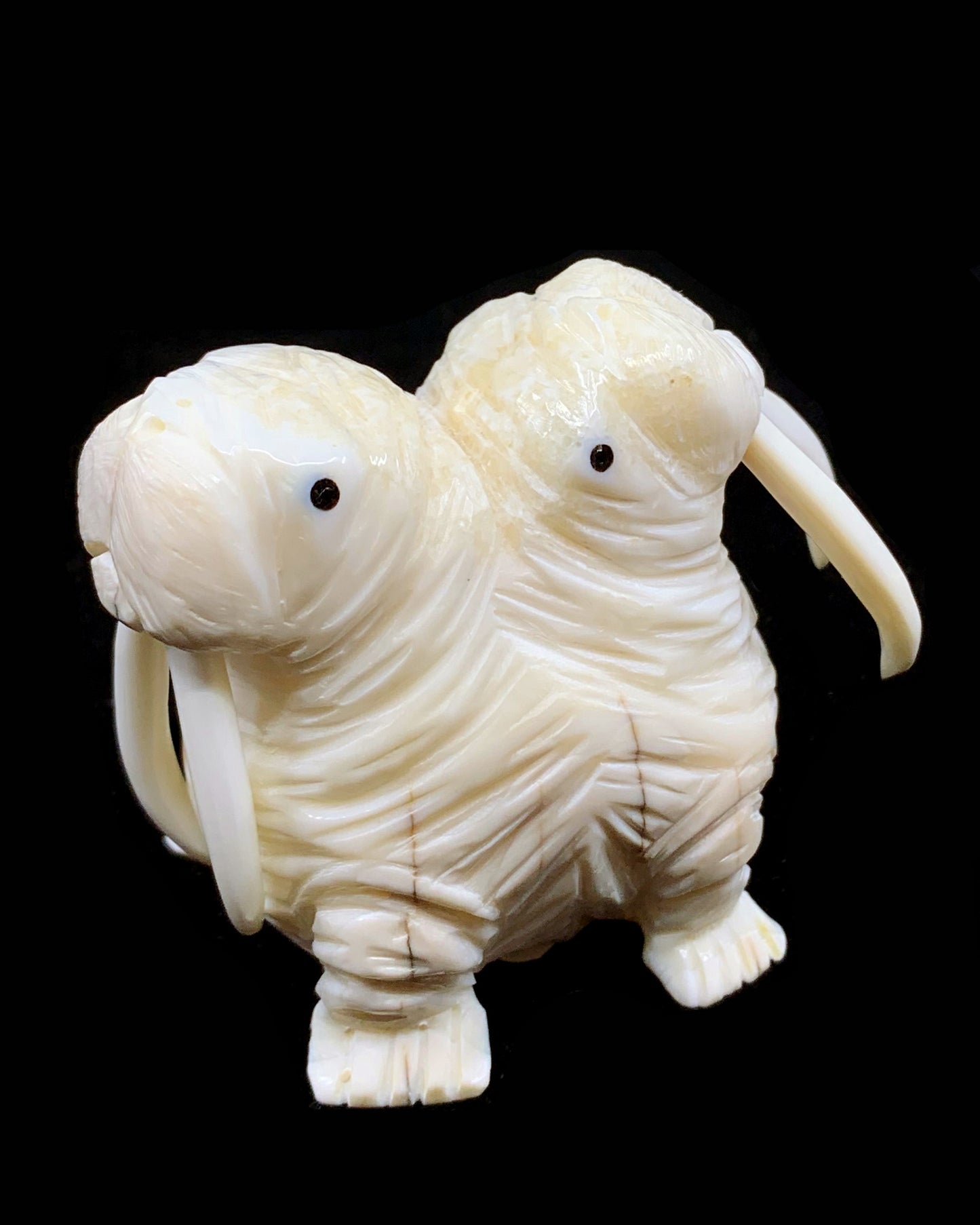 Ivory- D. Pungowiyi, Double-Headed Walrus, Baleen Inlay eyes