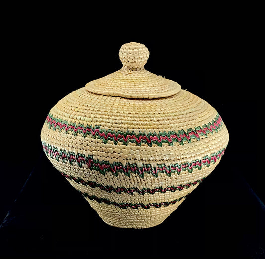 Basket- Seton, Authentic Traditional Grass, Various Color & Patterns