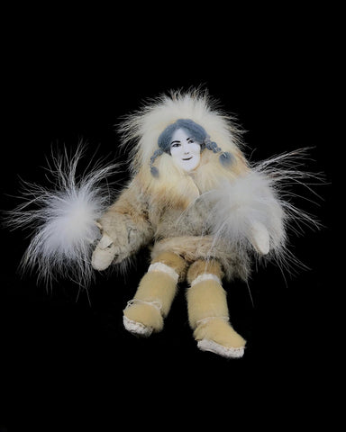 Doll- Inupiaq Ivory Face, Fur Parka, 11"